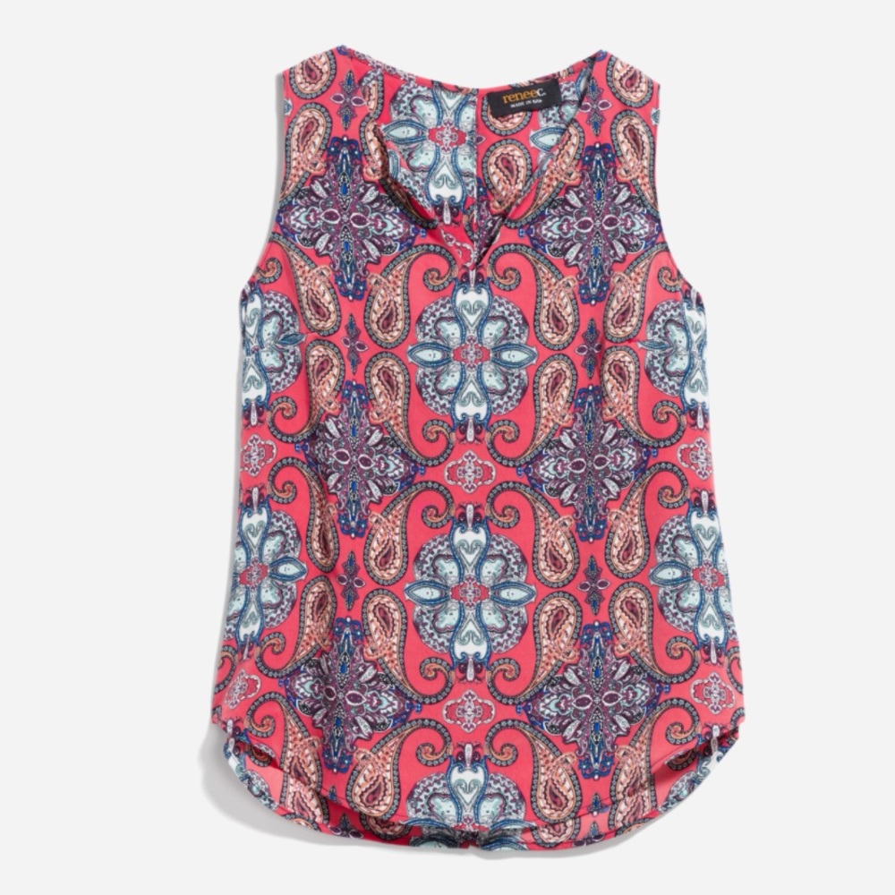 Renee C Jory Split Neck Blouse